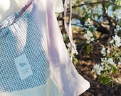 Zero waste produce bag, personalized drawstring bag, customized bag, linen recycled bag