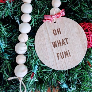 Christmas Home Decor, Winter Decoration, Wood Bead Garland, Rustic Holiday Gift, Coffee Table Bead Garland, Casa Beads, Tiered Tirey Decor