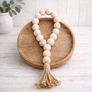 Coffee Table Decor Beads | Mini Bead Garland | Tiered Tray Decor Rustic Shelf Styling