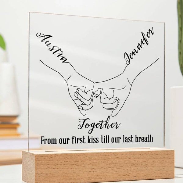 Together Personalized Names Acrylic, From Our First Kiss Till Our Last Breath, Add Personalized Names, Great Gift For Girlfriend Or Wife