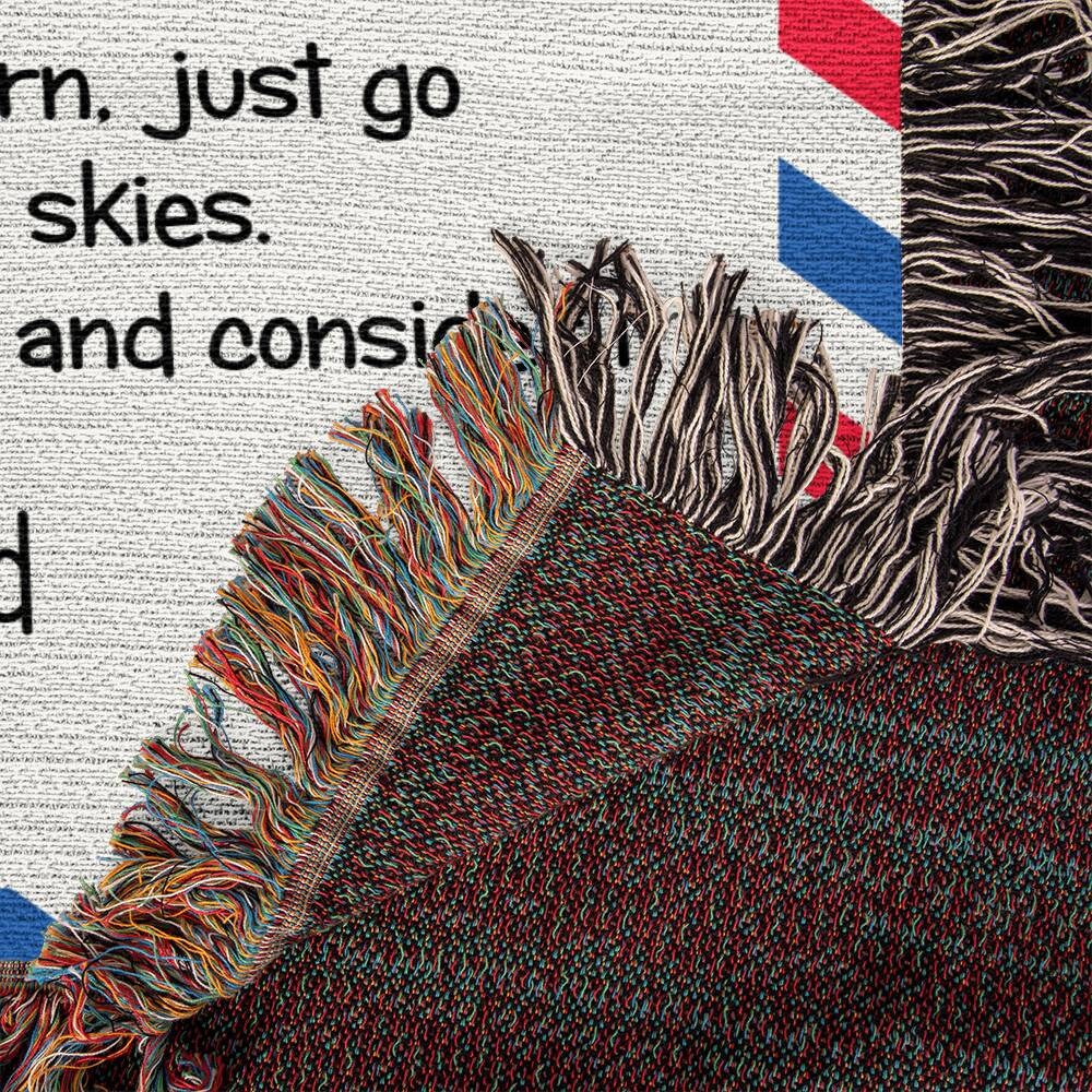 To My Daughter From Mom Airmail Letter Blanket, Heirloom Woven Blanket