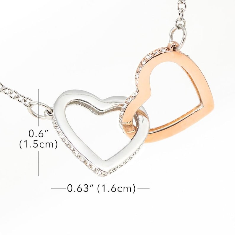 Papa Bear To My Daughter This Old Bear Will Always Have Your Back Interlocking Hearts Necklace Love Dad