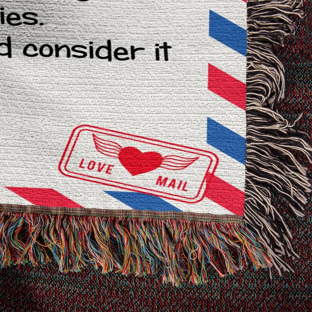 To My Daughter From Mom Airmail Letter Blanket, Heirloom Woven Blanket