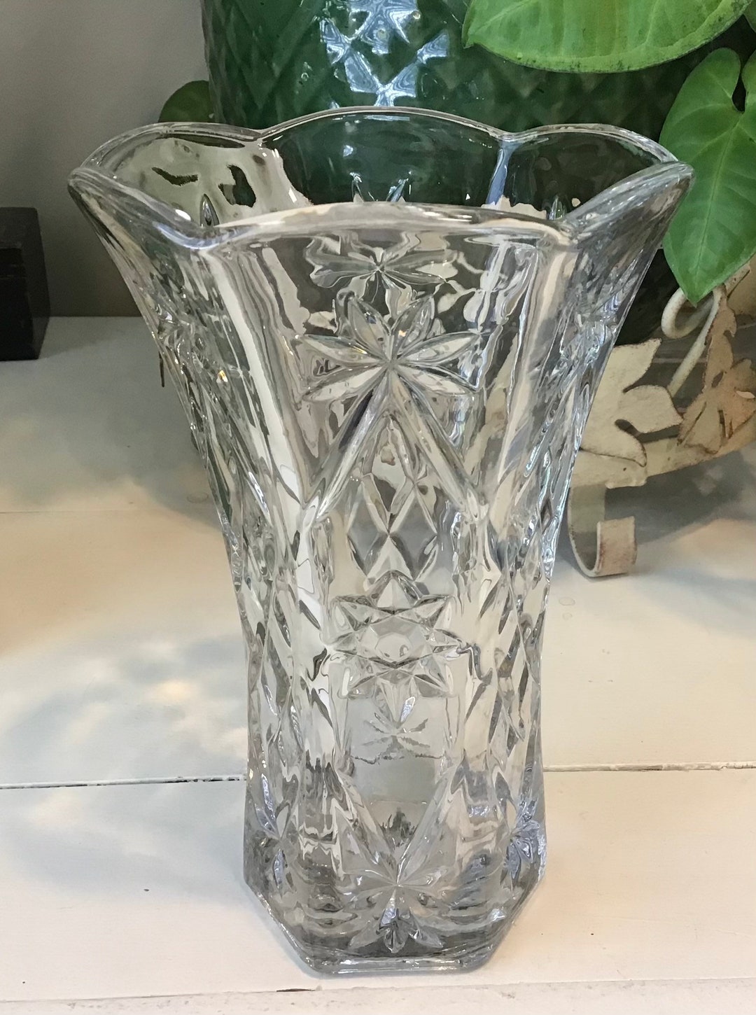 Vintage Pressed Glass Vase
