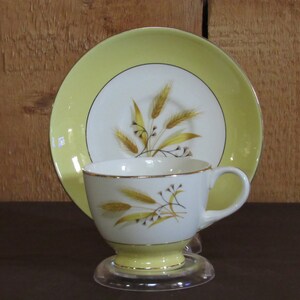 Set of 3 Cups and Saucers in the Autumn Gold Pattern Circa 1950&#39;s
