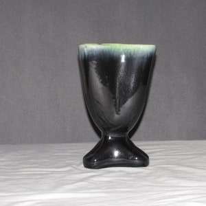 Stunning Mid-Century Green to Black Drip Glaze 7.5&quot; Vase