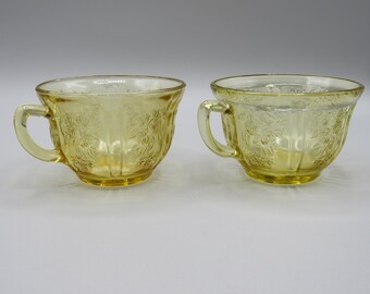 Pair of  Tea or Coffee Cups  in the Sharon &quot;Cabbage Rose Pattern&quot;