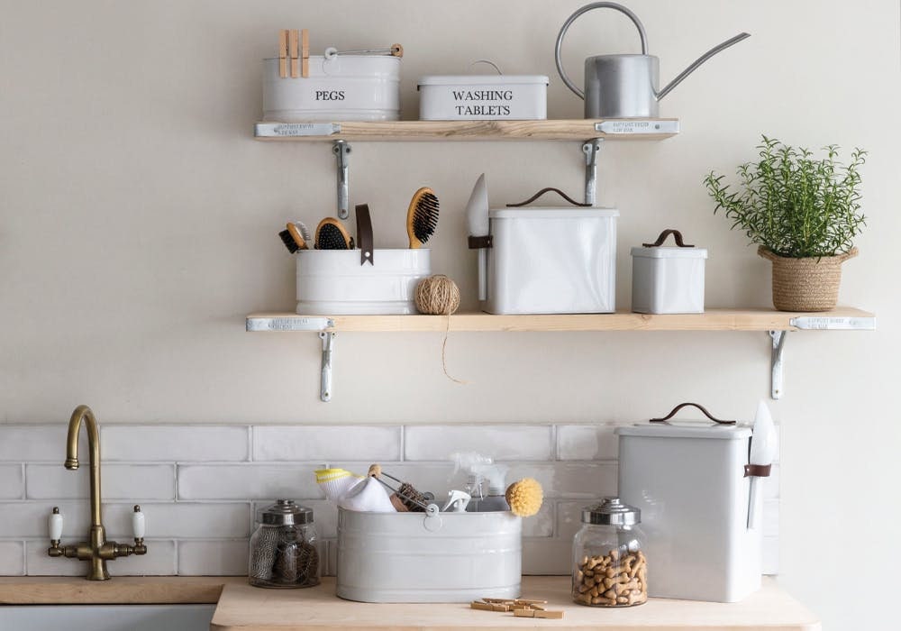 Wash up Sink Tidy Clay White Storage Bucket/caddy/tin - Etsy UK