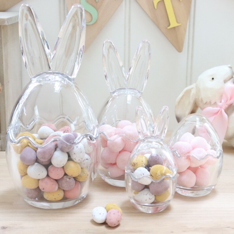 Bunny Ears Glass Jars 4 Sizes Available Easter Bunny Etsy Canada