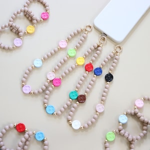 Beaded Phone Charm Wristlet Strap - 'Lucky Clover' Custom Handmade Bead Lanyard