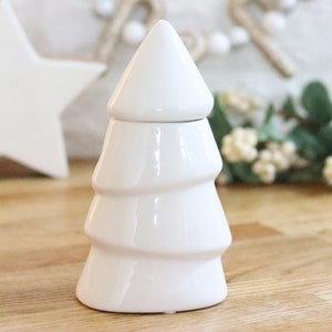 Christmas Tree Wax Melt/Oil Burner White Ceramic Festive Cosy Home Decor Decoration Ornament Scented Candle Tea Light Home Fragrance image 5