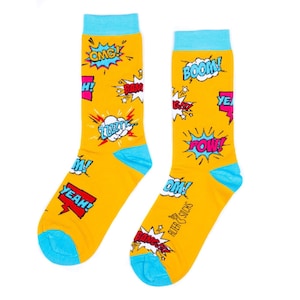 Superhero socks | superhero comics sounds | comic book print | fun socks | pop art socks | funny socks | cute gift socks
