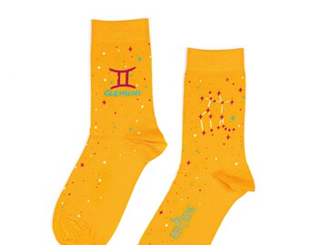 Gemini zodiac socks | cool socks | Gemini art | Gemini gift | fun socks | Gemini star sign | zodiac sign | astrology | Gemini gifts