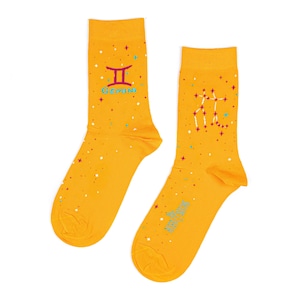 Gemini zodiac socks | cool socks | Gemini art | Gemini gift | fun socks | Gemini star sign | zodiac sign | astrology | Gemini gifts