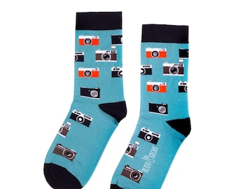 Vintage Camera Print Socks | Photographer Gift