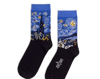 Sterrennacht sokken | Van Gogh-afdruk | kunst sokken | leuke sokken | Vincent van Gogh-afdrukken | Vincent van Gogh-kunst | kunstzinnige sokken | schattige sokken