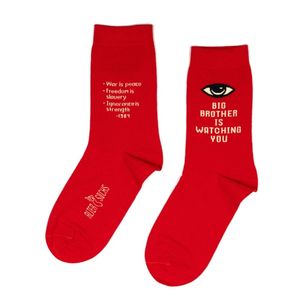 George Orwell 1984 socks | book lover gift | big brother is watching you | fun socks | cute gift socks | George Orwell quotes