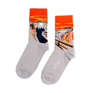 Scream art socks | Edvard Munch | art socks | The scream painting | fun socks | art lover gift | Edward Munch scream socks | cool socks