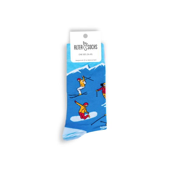 Calzini Da Sci E Snowboard Uomo/Donna - Design Divertente Con Motivi Invernali, Regalo Originale - Foto 13