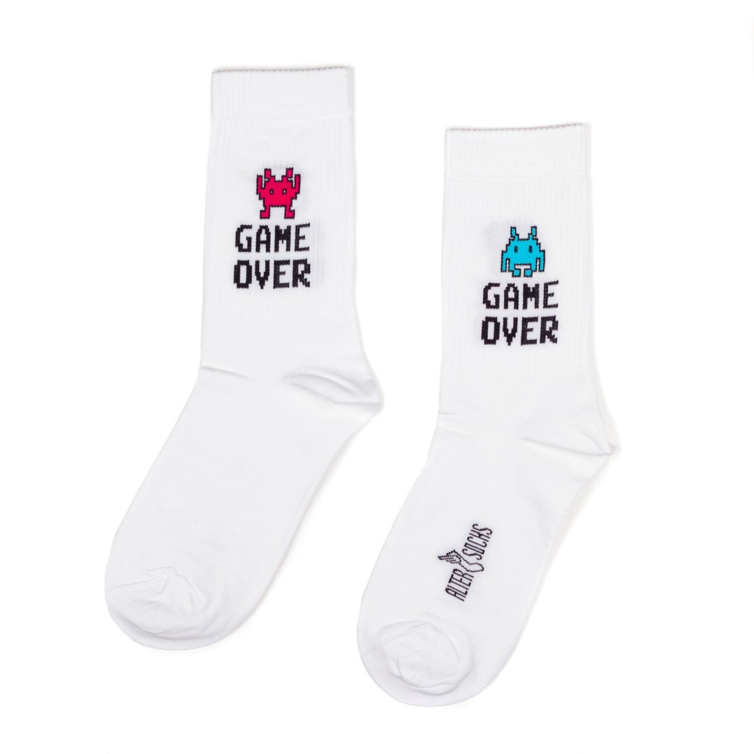 Game Over Socks Funny Socks Game Over Print Cool Socks Etsy Australia