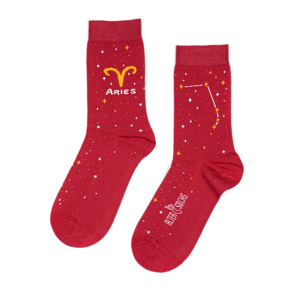 Aries zodiac socks | cool socks | Aries art | Aries gift | fun socks | Aries star sign | zodiac sign | cute gift | astrology | Aries gifts