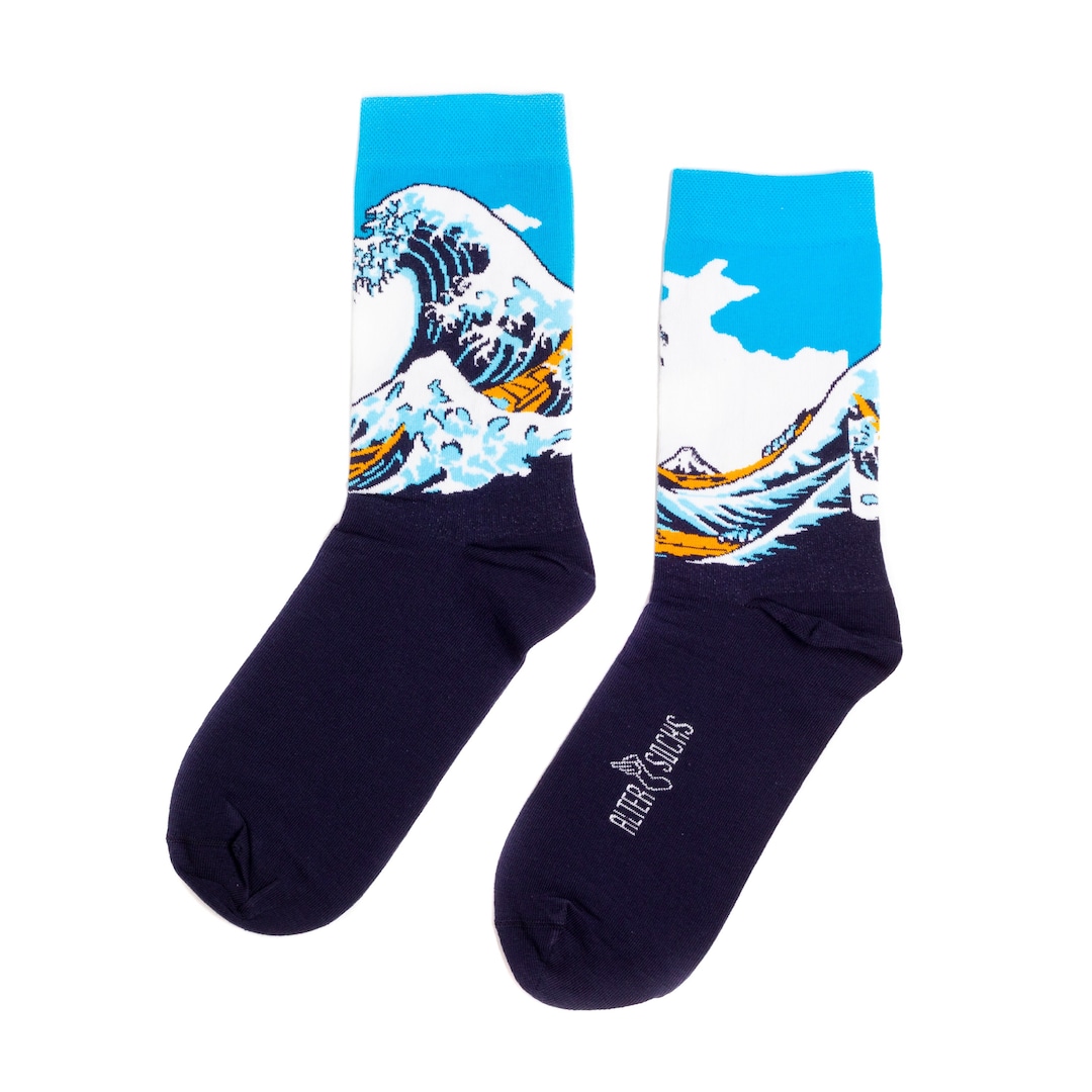 The Great Wave off Kanagawa Socks Fun Socks Japanese Art Cute Socks