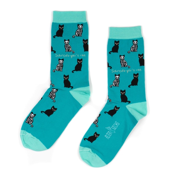 Shrodinger’s cat socks | cool socks | physics | cat person | fun socks | quantum physics | cute gift | physics | gift for friend