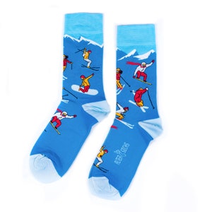 Ski Snowboard socks | snowboard gift | ski art | skiing gift | gift for friend | funny socks | cool socks | ski print | gift for skier |