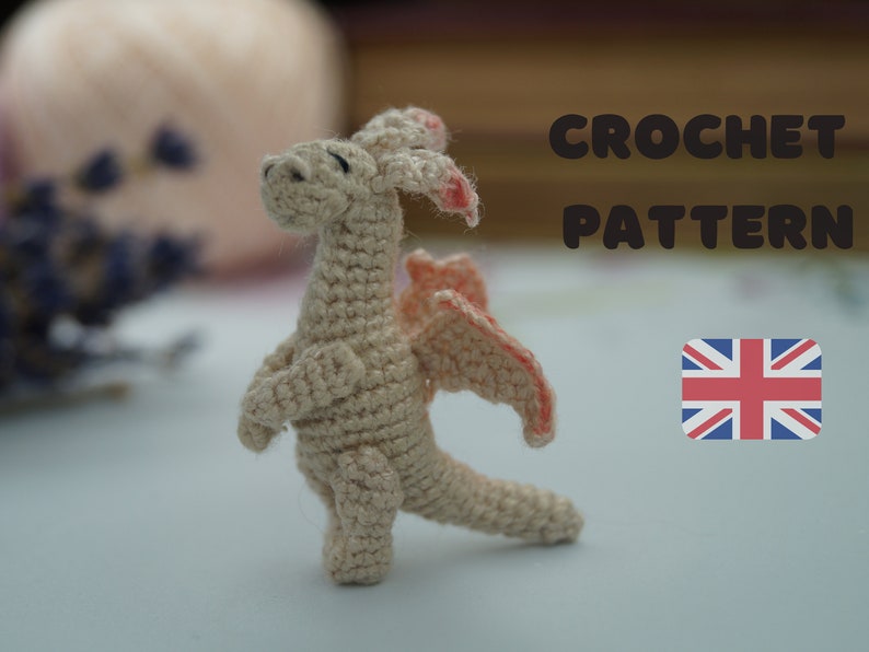 amigurumi keychain tutorial in US terms pdf pattern \u0421rochet pattern dragon