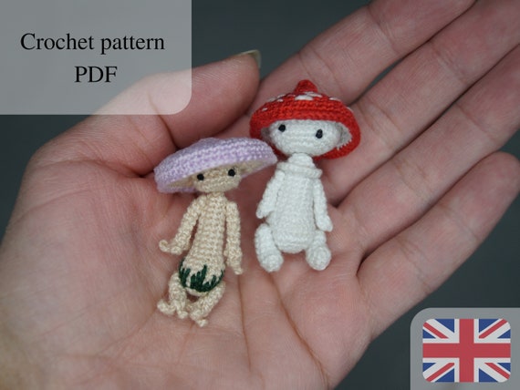 Amigurumi pattern mushroom doll crochet bundle