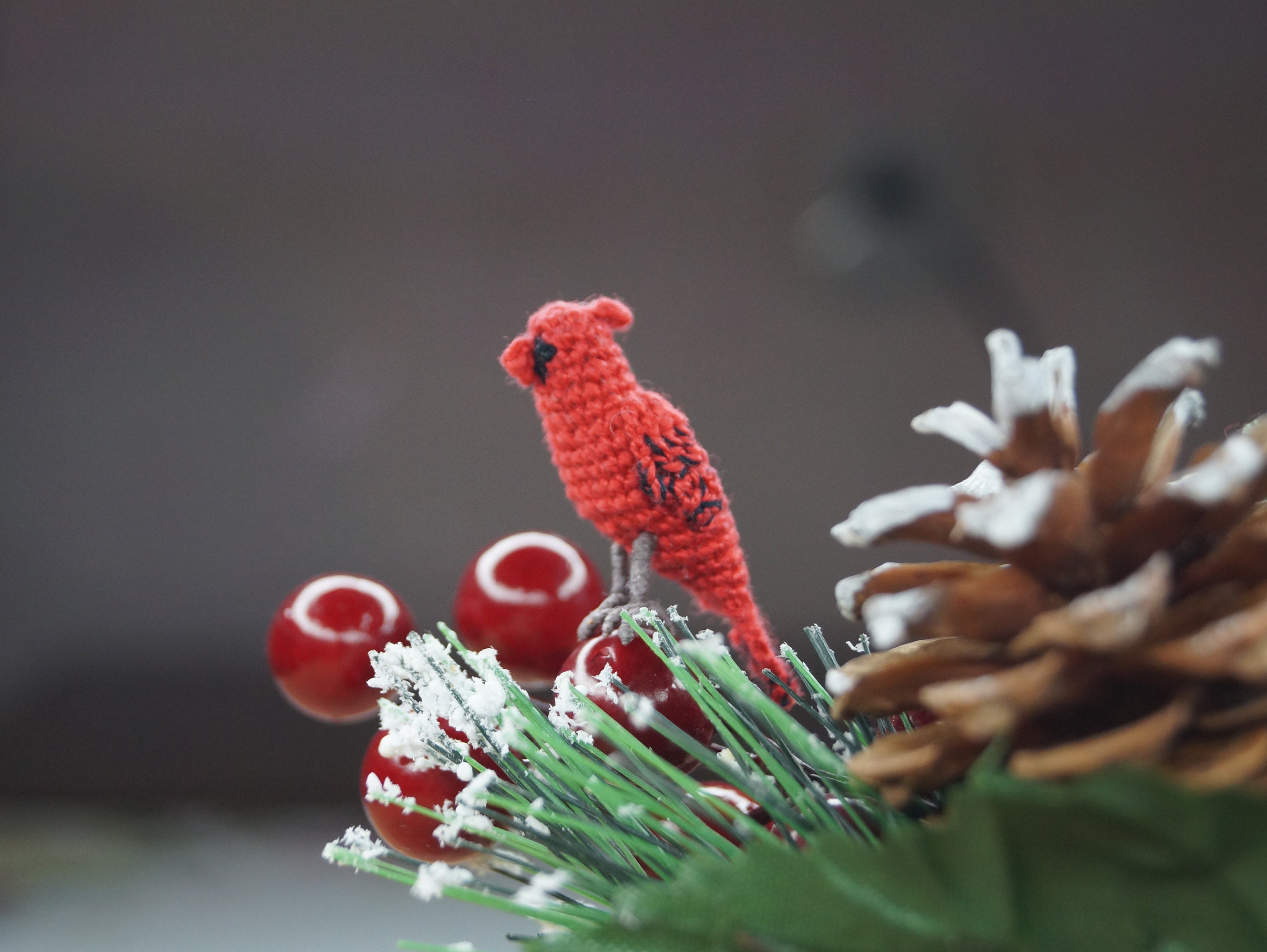 Amigurumi pattern red cardinal crochet ornament pdf pattern | Etsy