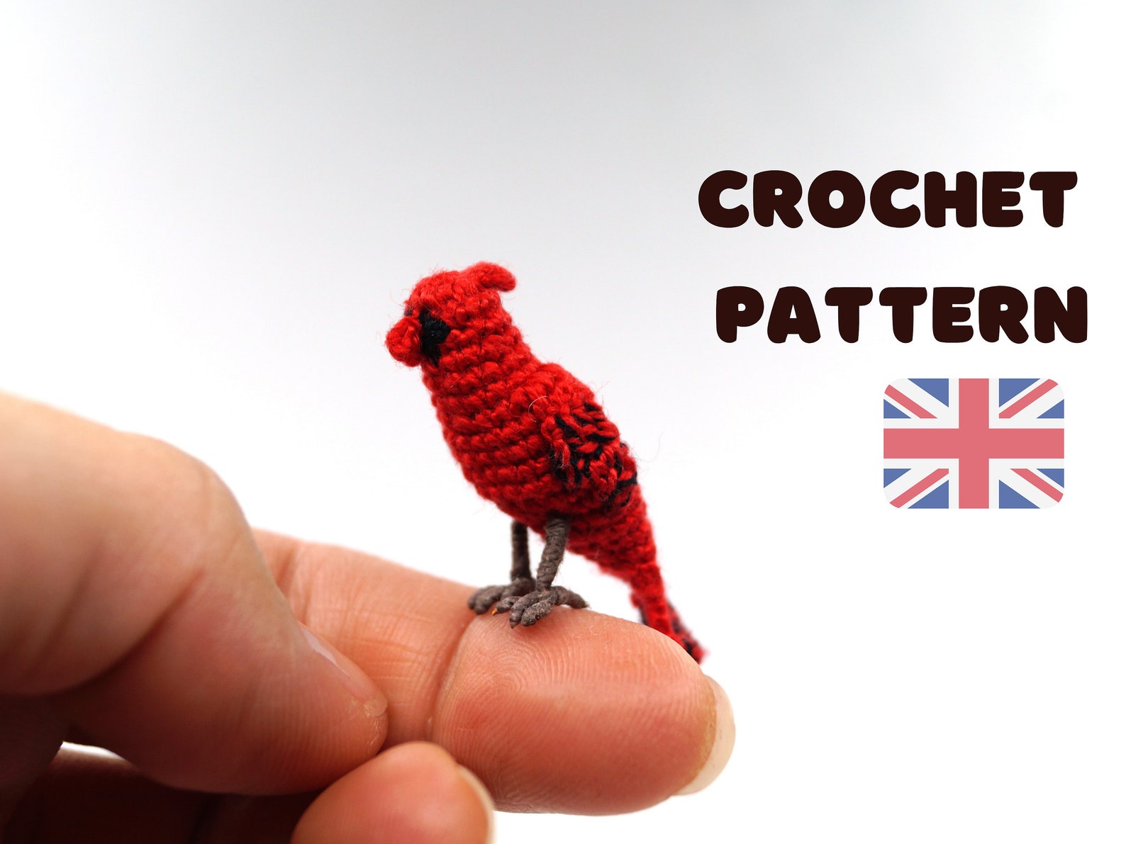 Amigurumi pattern red cardinal crochet ornament pdf pattern | Etsy