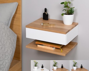 Floating nightstand, floating bedside table