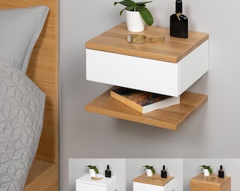 Floating nightstand, nightstand, floating bedside table