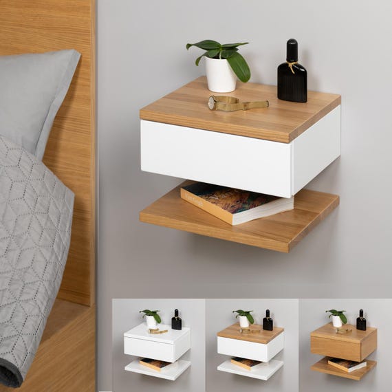 Floating nightstand, nightstand,  floating bedside table