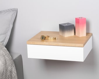 Floating nightstand, Floating bedside table