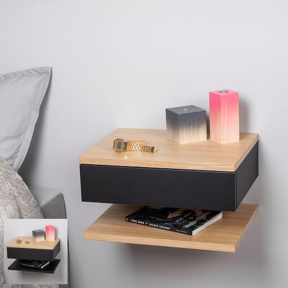 Floating nightstand, Floating bedside table