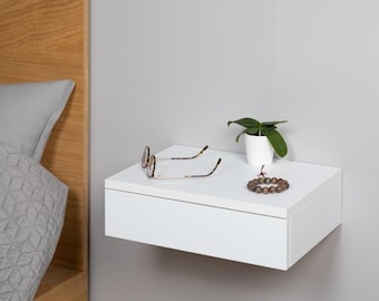 Floating nightstand, floating bedside table