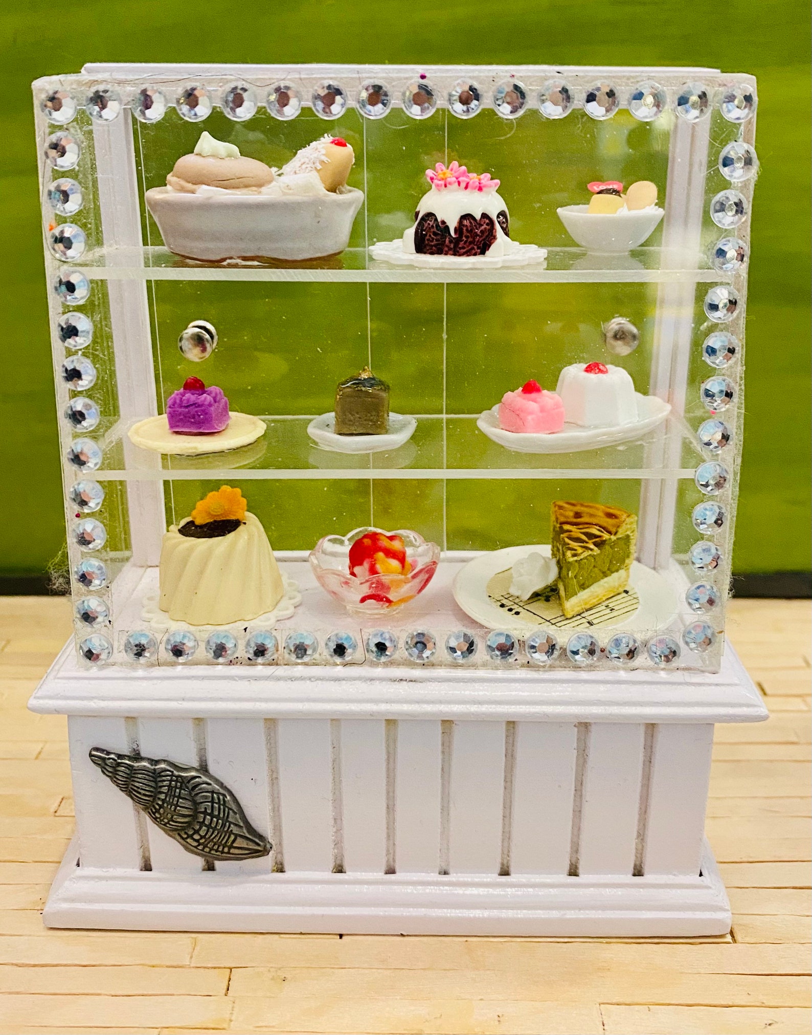 Miniature White Sweets Embellished Desserts Display Case With Etsy
