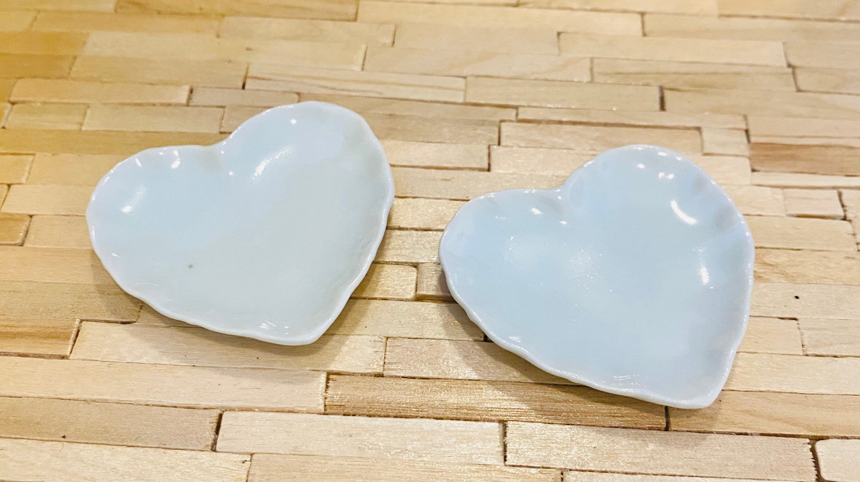 Miniature Ceramic Heart Shaped Plates Set of 2 Etsy