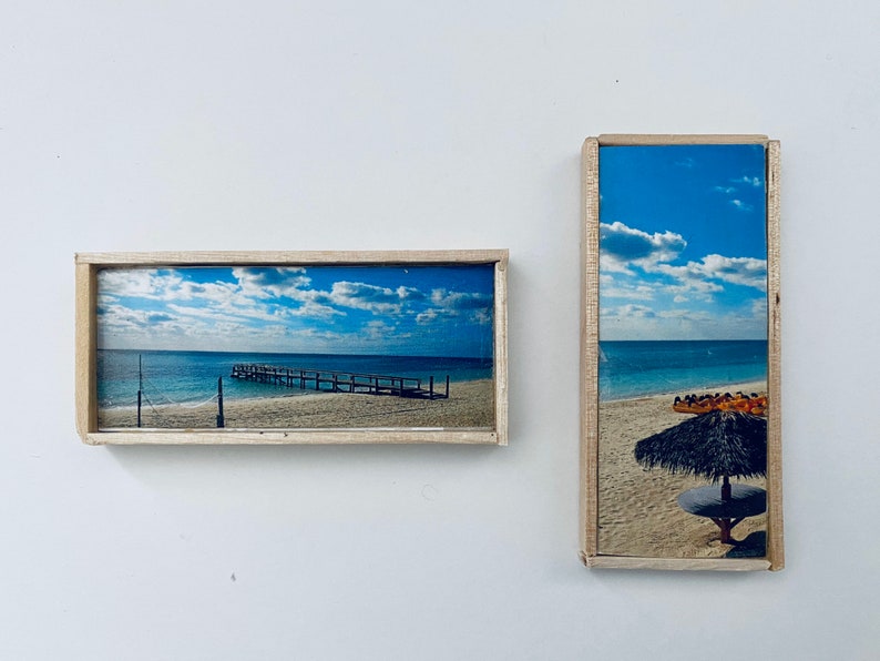 set-of-2-framed-miniature-beach-scenes-wall-art-etsy