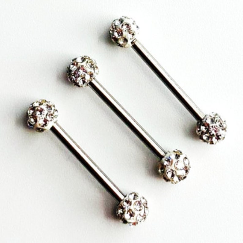 Nipple Bar Tongue Bar Nipple Piercing Tongue Piercing White Etsy