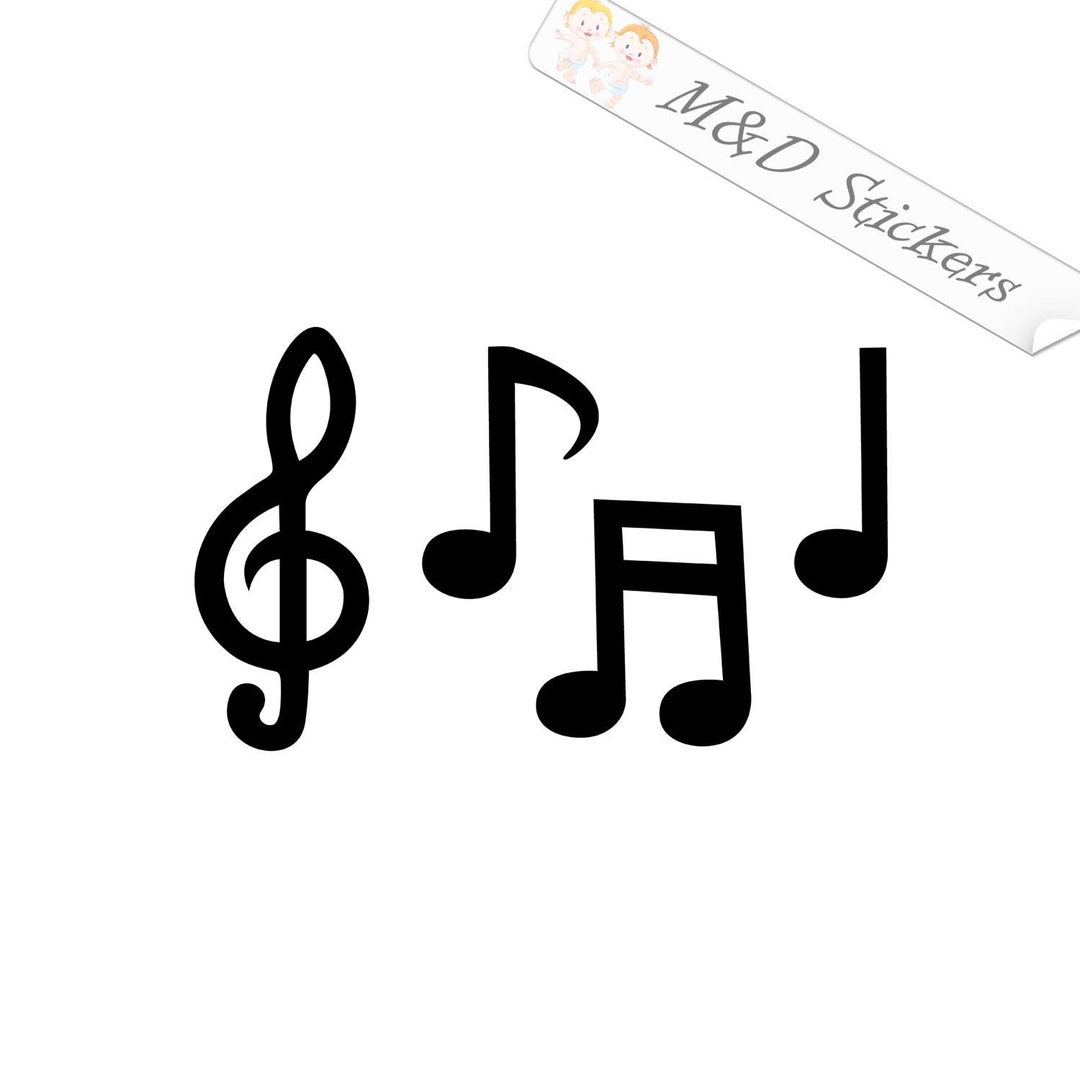 2x Music Notes Vinyl Decal Sticker Different Colors & Size for Cars ...