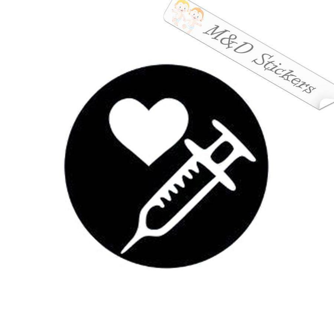 Baby Injection Sticker 2x Vaccine Syringe Vinyl Decal Sticker Different Colors & Size for Cars ...