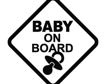 Baby On Board Sticker For Cars, Funny Carlos Babies Style Decal From The Hangover, Black And White Vinyl Decals, Self Adhesive Baby In Car Bumper Stickers