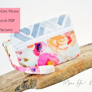 Wristlet Cell Phone Purse Pattern, PDF How to sew a clutch,  PDF Sewing Pattern for handbag, Ebook Sewing Tutorial