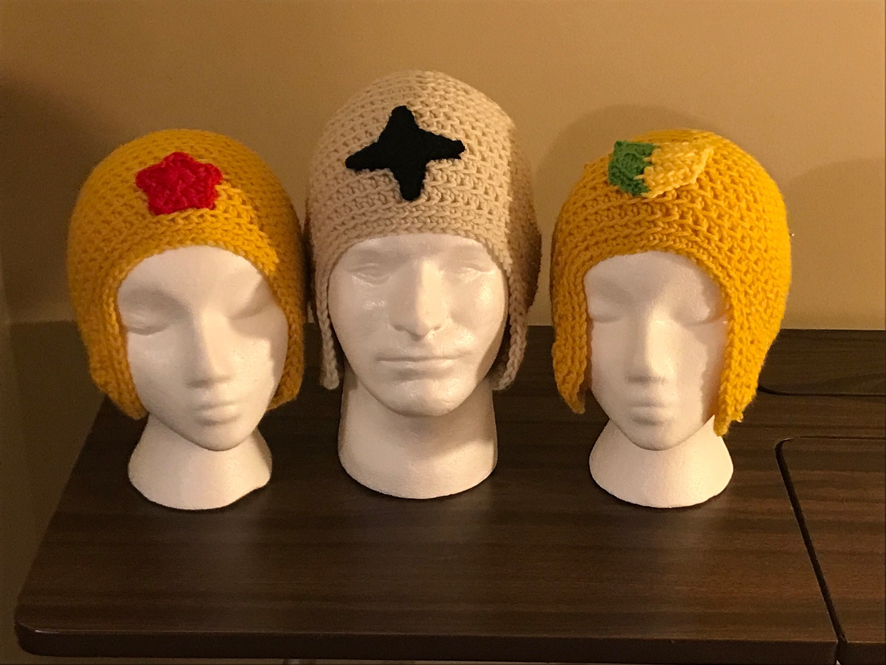Crochet Sgt Frog Hats - Keroro, Dororo, Tamama, Giroro, and Kururu
