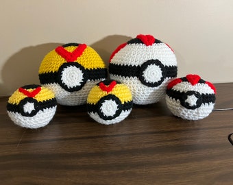Crochet Amigurumi Pokeball Level and Timer - Specialty Set 4