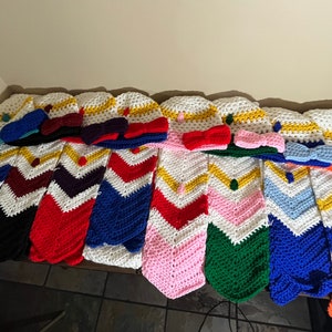 Crochet Sailor Moon Scarf and Hat sets.