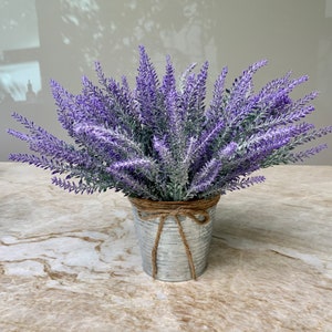 French Country-Modern Farmhouse Lavender Arrangement-Spring Lavender Arrangement-Charming Lavender Arrangement in Galvanized Planter